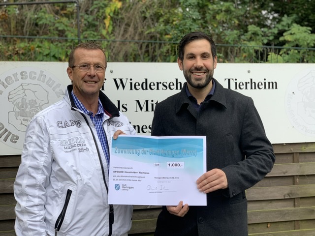 1000 Euro aus Heringen an das Tierheim 1000 Euro aus Heringen an das Tierheim